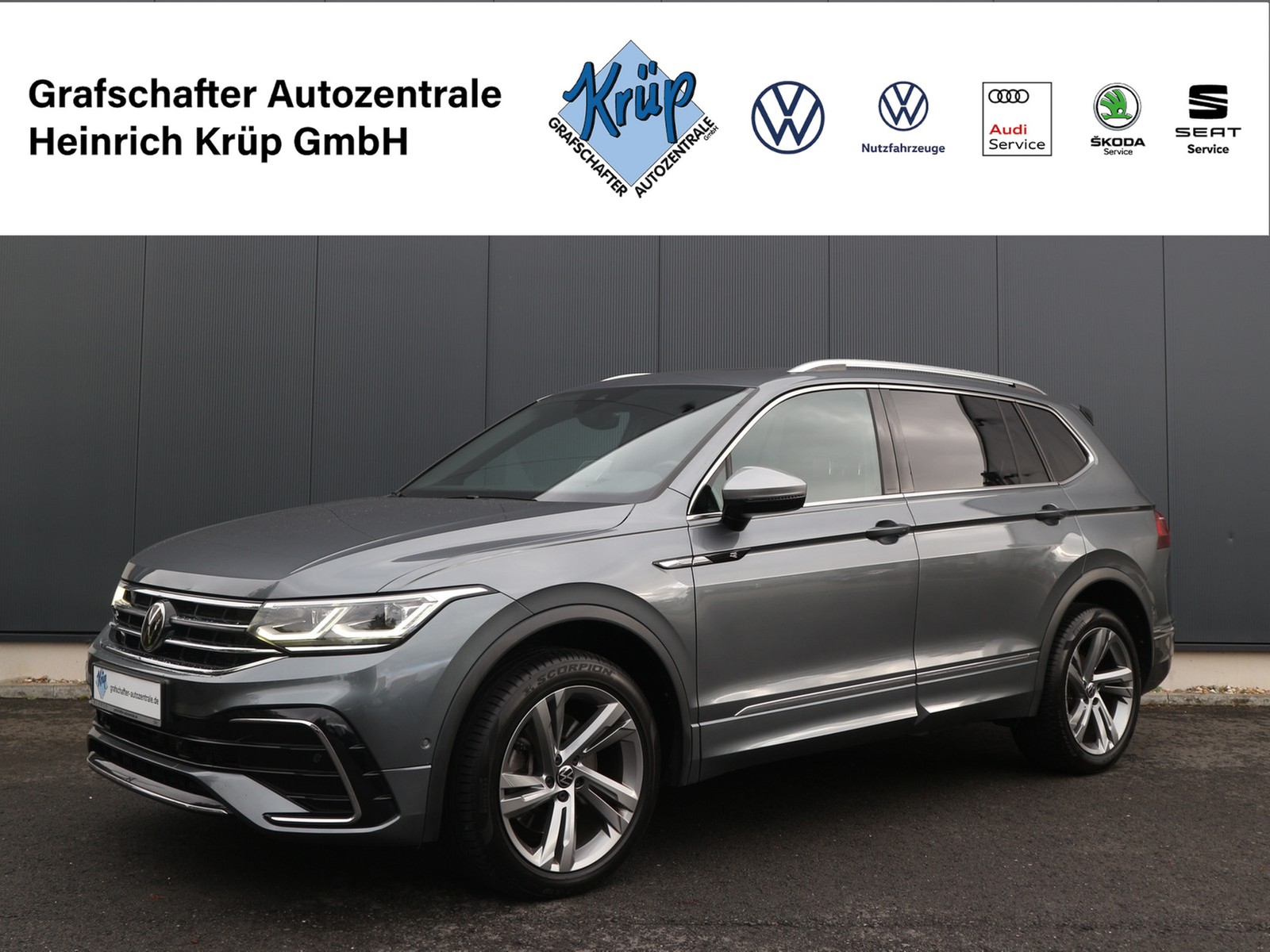 VW - Tiguan Allspace 2,0 TDI R-Line 4Motion Matrix AHK Pano Navi_1